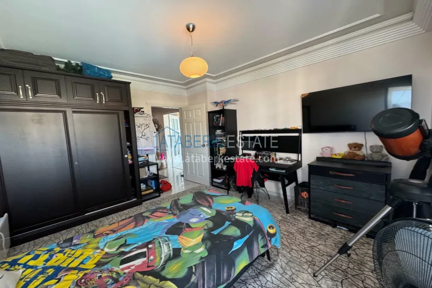 Purchase Luxury 3+1 apartment on the first line in Tosmur, Alanya — linear layout, furniture, sea view 24 