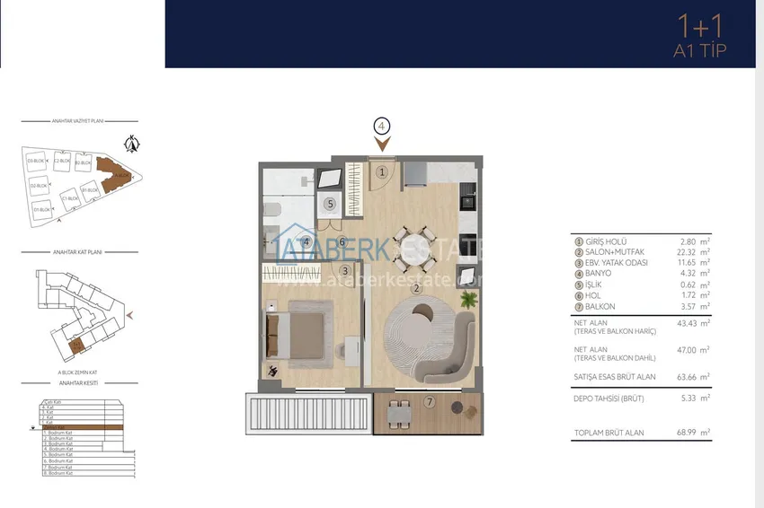 Buy cheap Apartments in Istanbul for citizenship - a new elite project in the Etiler district, Besiktas 1 