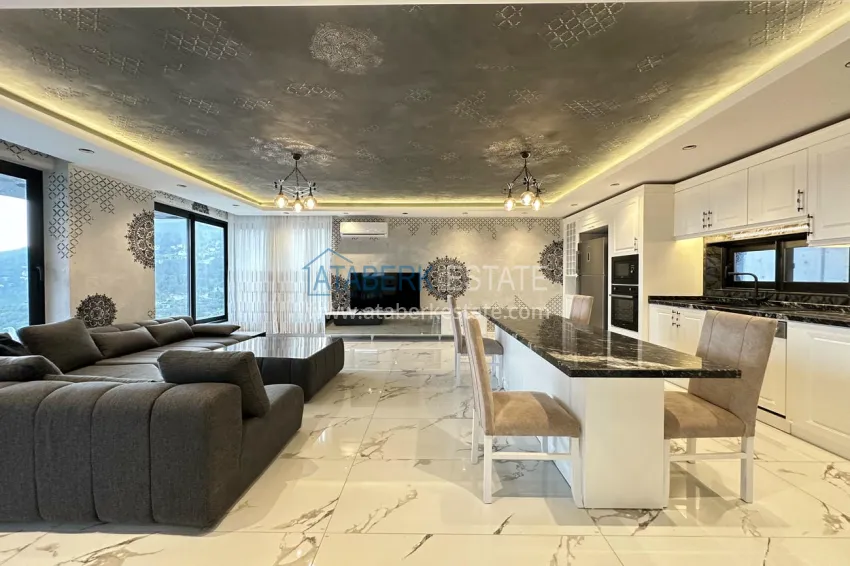 Purchase Luxury triplex villa with sea and fortress views in Alanya, Tepe district - suitable for obtaining citizenship 3 