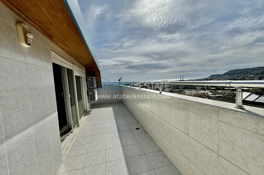Purchase  Spacious panoramic penthouse duplex in the center of Alanya — furnished and equipped with a sauna, suitable for a residence permit  30 
