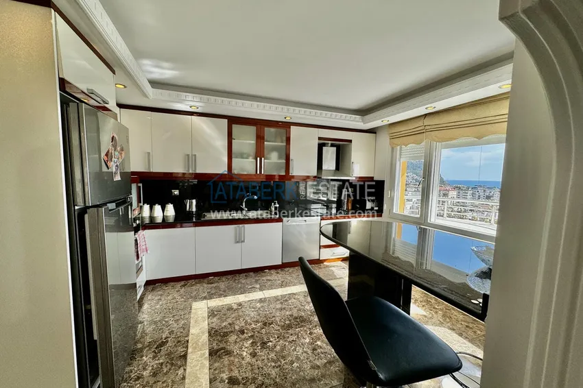 Purchase  Spacious panoramic penthouse duplex in the center of Alanya — furnished and equipped with a sauna, suitable for a residence permit  10 