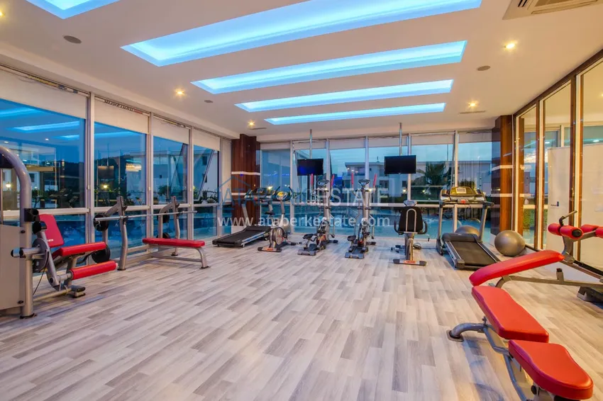 4+1 duplex with garden in Kargicak — furnished, in a luxury complex 18 