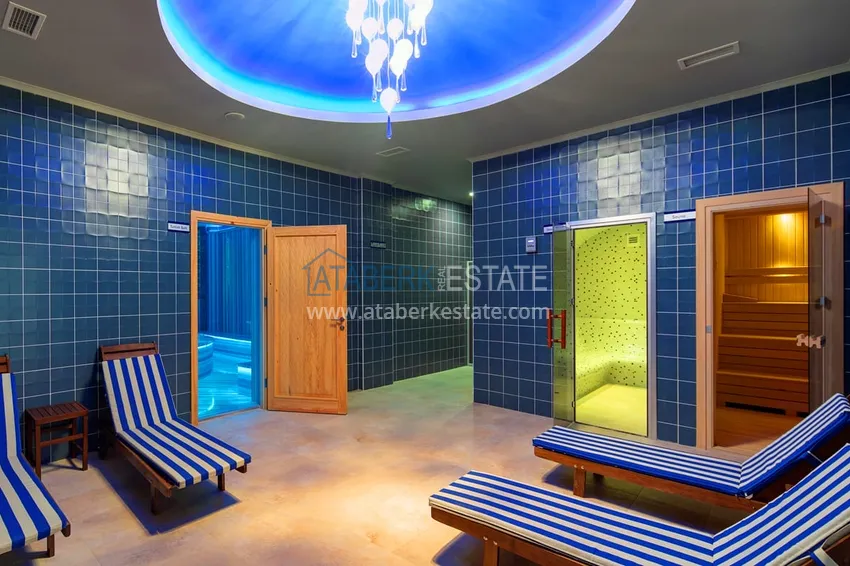 4+1 duplex with garden in Kargicak — furnished, in a luxury complex 22 