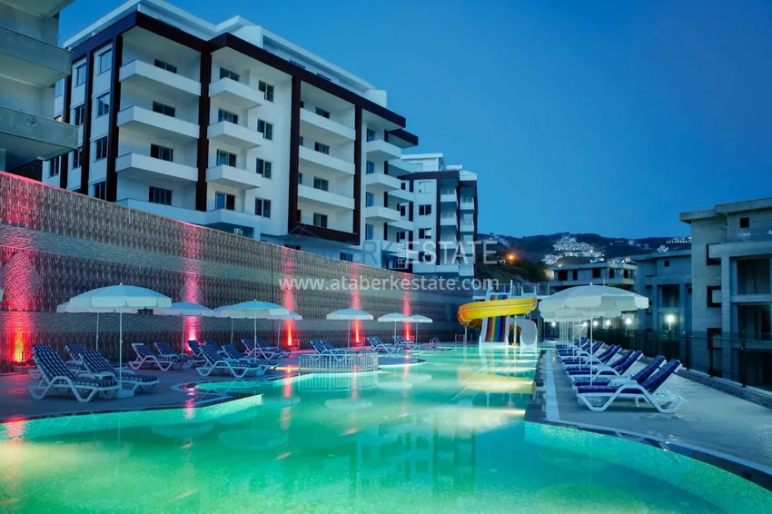 4+1 duplex with garden in Kargicak — furnished, in a luxury complex 9 