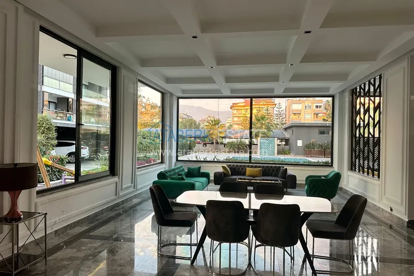 2+1 apartment in Alanya, Oba with sea view — first line, citizenship 14 