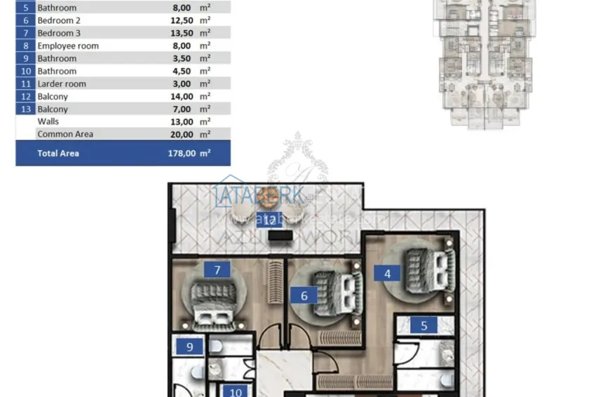 Buy cheap 3+1 XL apartment in Turkler — for investment and recreation in a premium hotel complex 1 