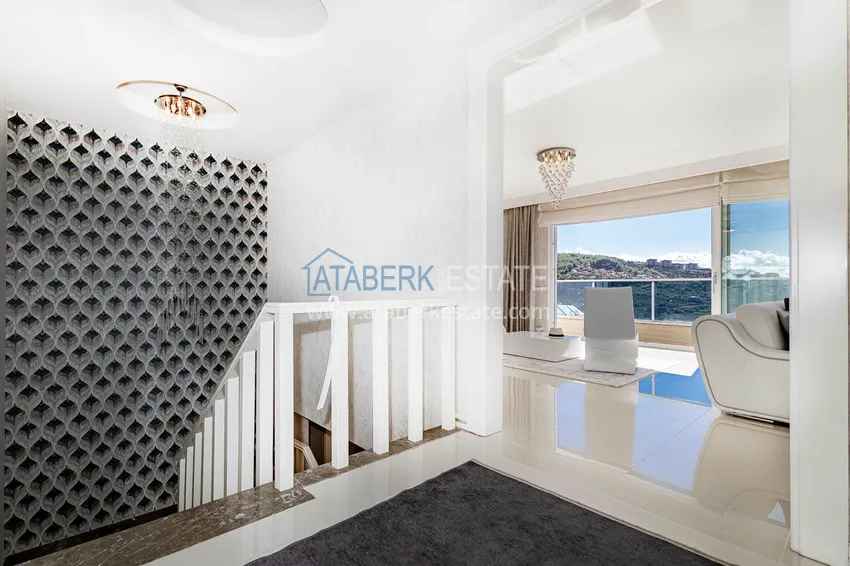 Purchase  Elegant 3+1 villa with panoramic sea and mountain views in an elite complex — Alanya, Kargicak district 12 