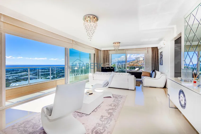 Purchase  Elegant 3+1 villa with panoramic sea and mountain views in an elite complex — Alanya, Kargicak district 1 