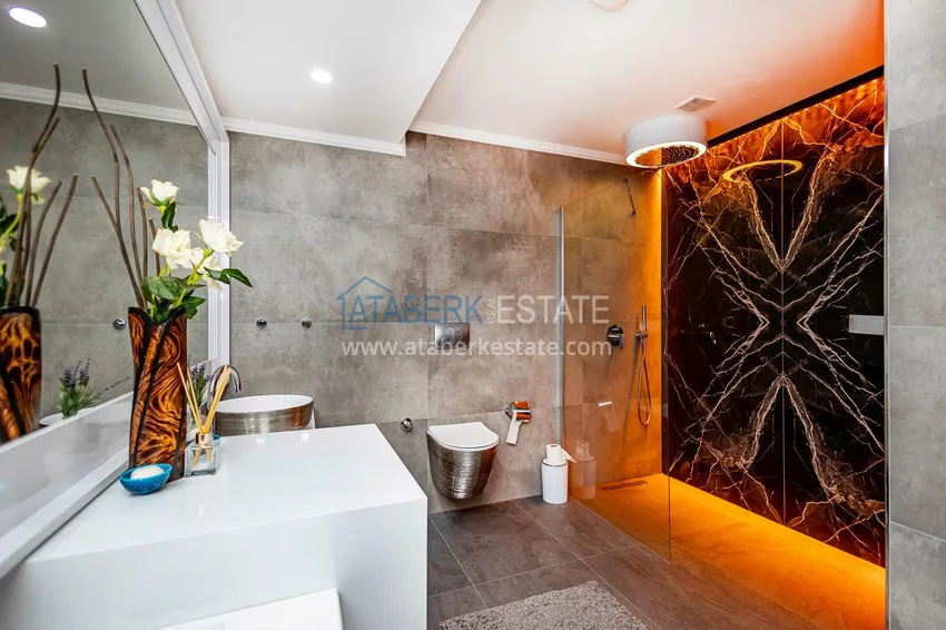 Purchase  Elegant 3+1 villa with panoramic sea and mountain views in an elite complex — Alanya, Kargicak district 23 