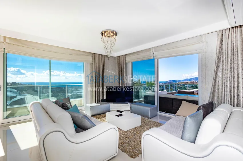 Purchase  Elegant 3+1 villa with panoramic sea and mountain views in an elite complex — Alanya, Kargicak district 2 