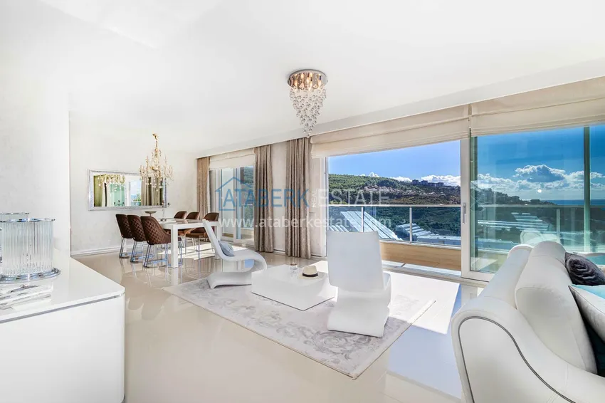 Purchase  Elegant 3+1 villa with panoramic sea and mountain views in an elite complex — Alanya, Kargicak district 4 