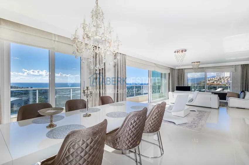 Purchase  Elegant 3+1 villa with panoramic sea and mountain views in an elite complex — Alanya, Kargicak district 6 