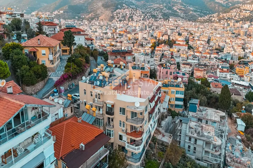 3+1 apartment for a residence permit in Alanya, Kale district - furnished and with panoramic views of the sea and port  10 