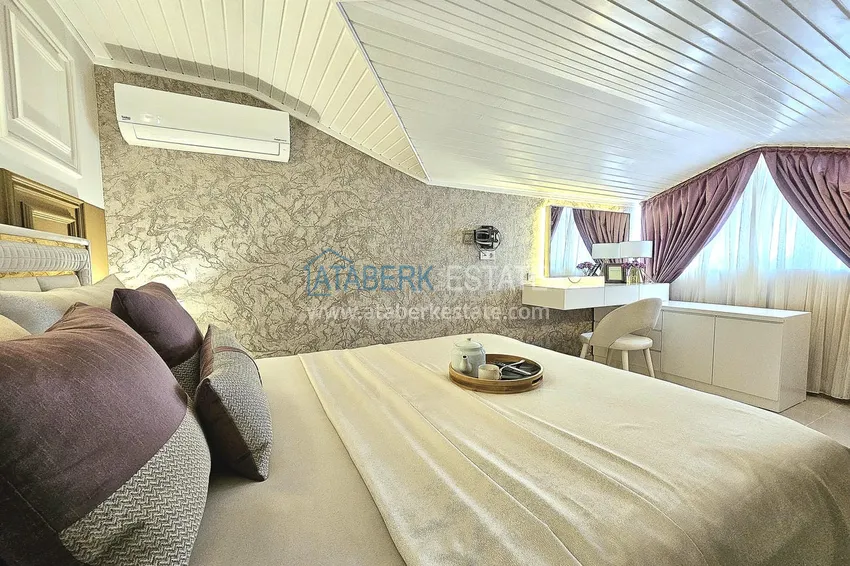 Purchase  3+1 penthouse duplex in Alanya, Oba district — designer interior, prestigious residence 17 
