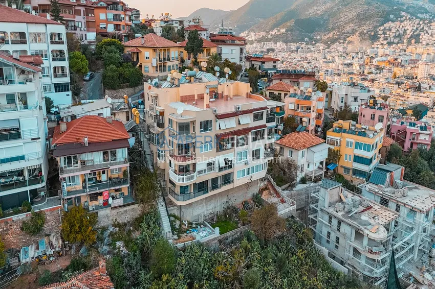 3+1 apartment for a residence permit in Alanya, Kale district - furnished and with panoramic views of the sea and port  2 