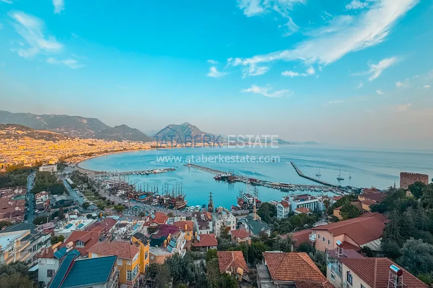 Purchase  3+1 apartment for a residence permit in Alanya, Kale district - furnished and with panoramic views of the sea and port  49 