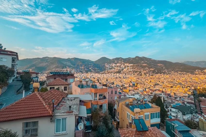 Purchase  3+1 apartment for a residence permit in Alanya, Kale district - furnished and with panoramic views of the sea and port  51 