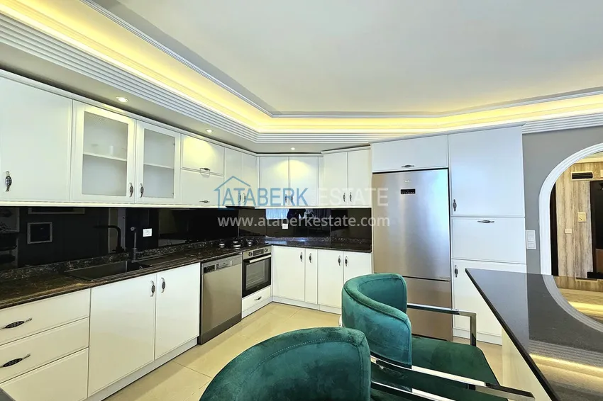 Purchase  3+1 penthouse duplex in Alanya, Oba district — designer interior, prestigious residence 4 