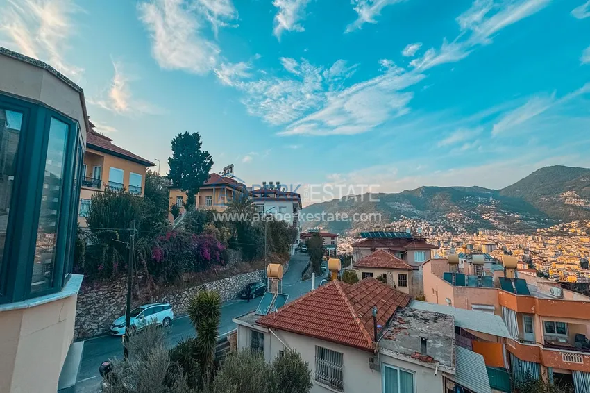Purchase  3+1 apartment for a residence permit in Alanya, Kale district - furnished and with panoramic views of the sea and port  53 
