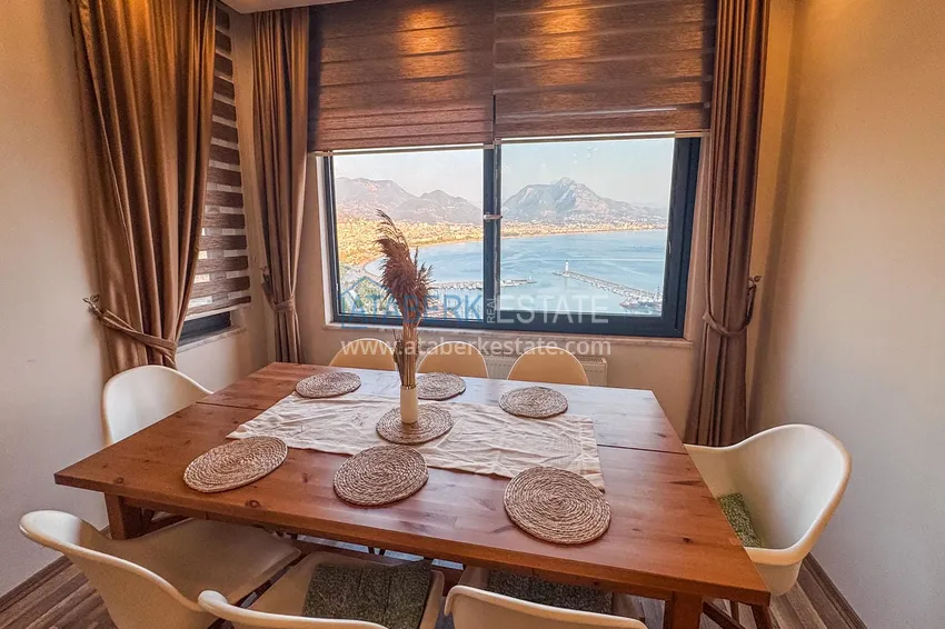 Purchase  3+1 apartment for a residence permit in Alanya, Kale district - furnished and with panoramic views of the sea and port  5 