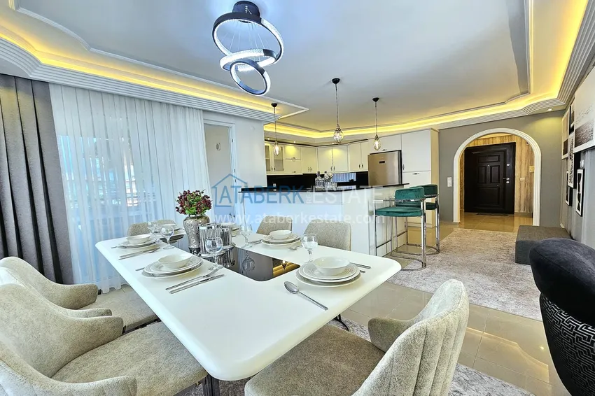 Purchase  3+1 penthouse duplex in Alanya, Oba district — designer interior, prestigious residence 6 