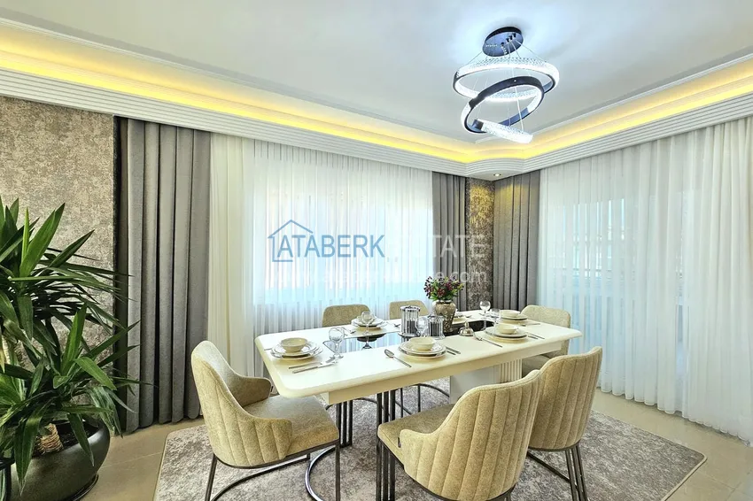 Purchase  3+1 penthouse duplex in Alanya, Oba district — designer interior, prestigious residence 7 