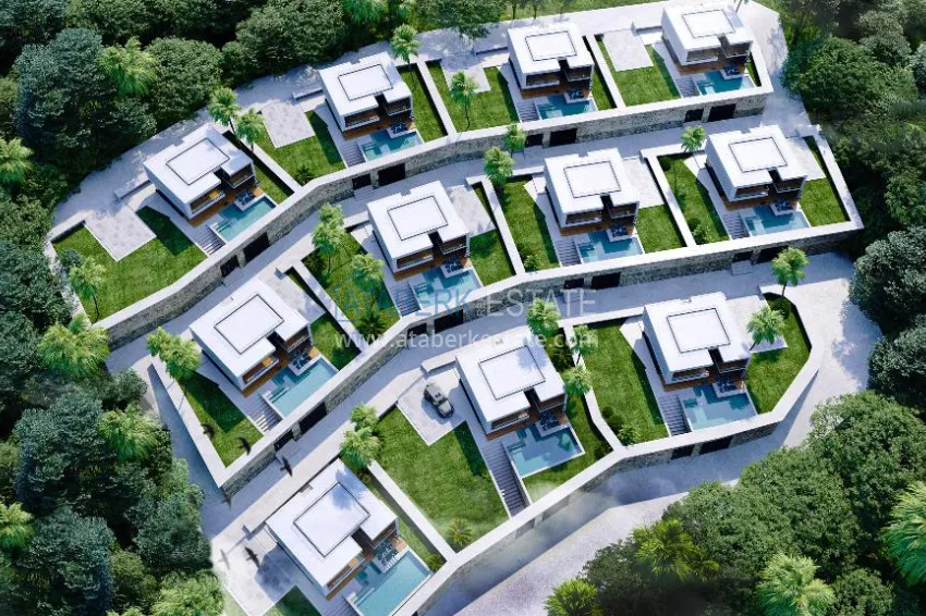 Luxury real estate for citizenship and residence permit in Alanya - 3+1 villa with private pool in a mountainous area in Bektash 4 