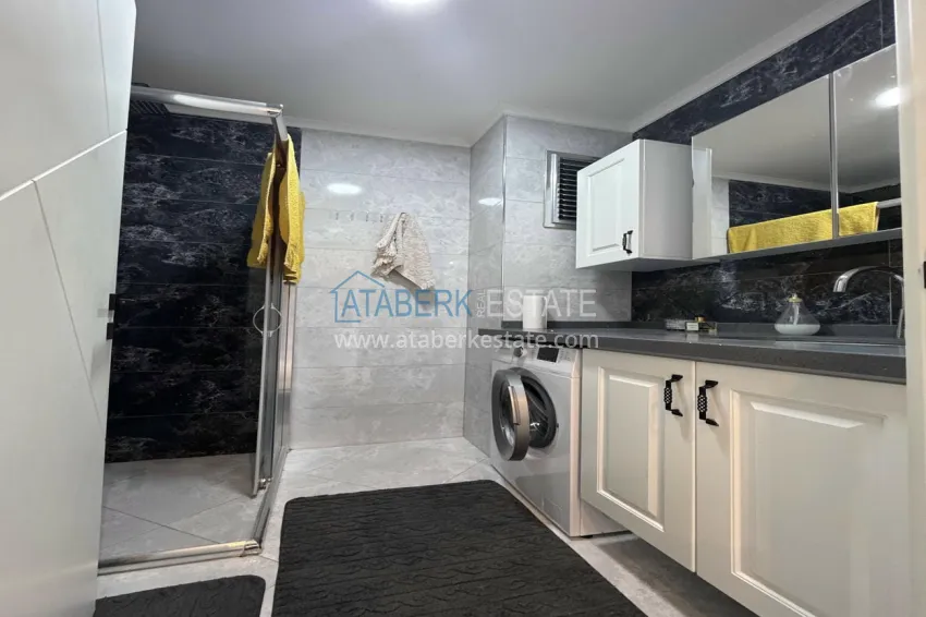 Purchase 1+1 furnished apartment in Alanya, Kestel - 150 m to the sea, glazed balcony 10 