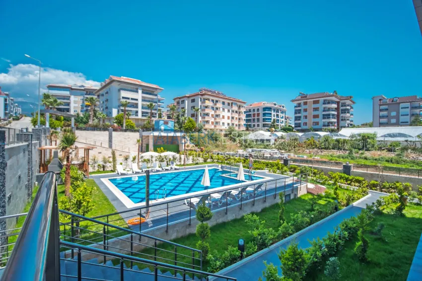 1+1 furnished apartment in Alanya, Kestel - 150 m to the sea, glazed balcony 4 