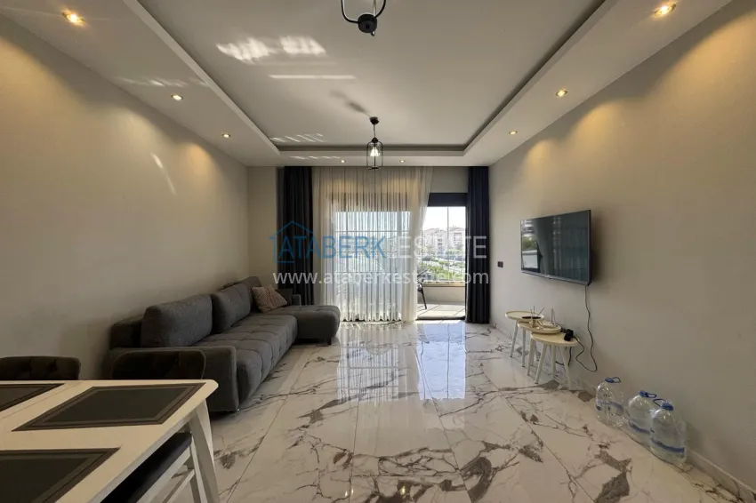 Purchase 1+1 furnished apartment in Alanya, Kestel - 150 m to the sea, glazed balcony 4 