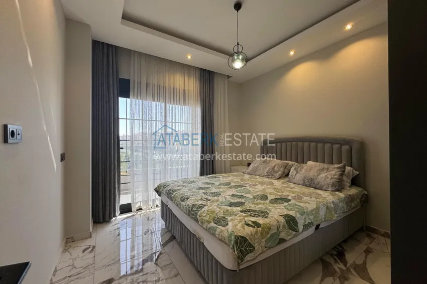 Purchase 1+1 furnished apartment in Alanya, Kestel - 150 m to the sea, glazed balcony 8 
