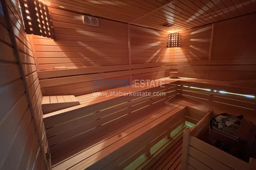 Purchase 3+1 duplex apartment with 80 m2 terrace and private sauna — Alanya, Kestel district, 300 m from the sea 33 