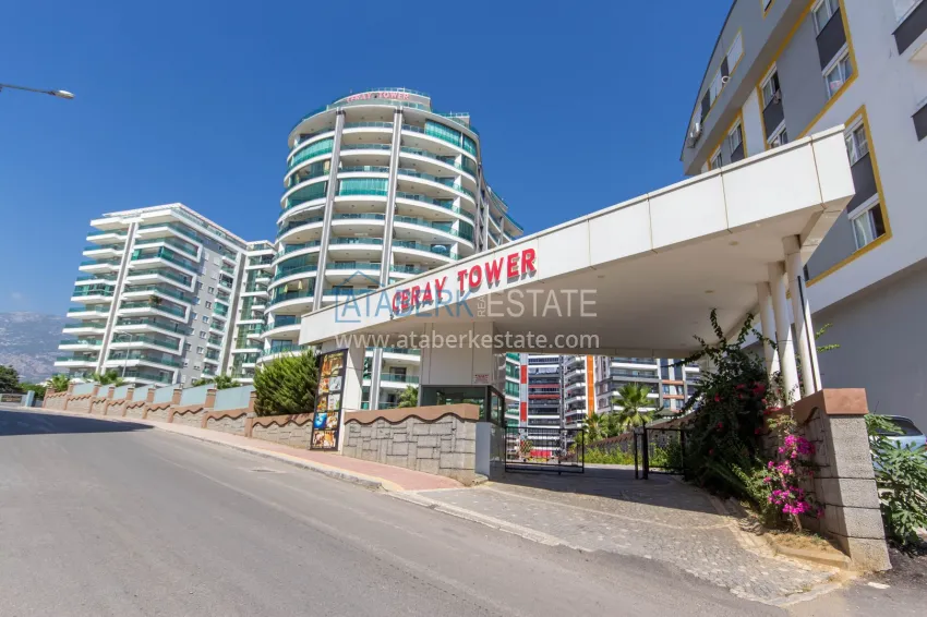 Turnkey 1+1 75 m² apartment with sea view in Mahmutlar 3 