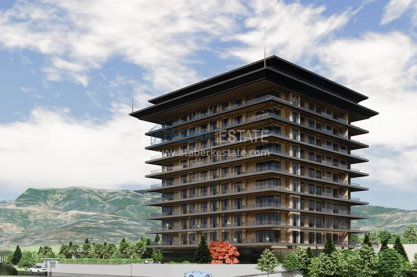 2+1 duplex in Alanya, Tosmur is suitable for a residence permit - with sea view, 200 m to the beach 2 