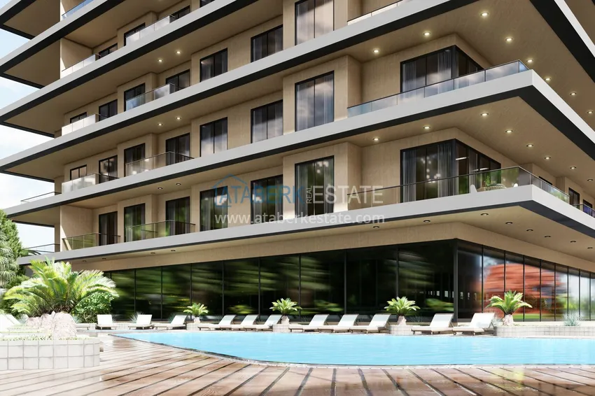 2+1 duplex in Alanya, Tosmur is suitable for a residence permit - with sea view, 200 m to the beach 3 