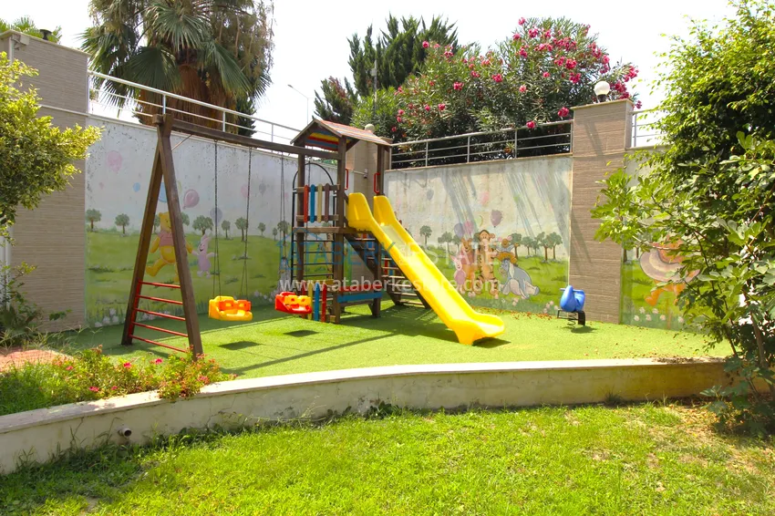 2+1 apartment on the first line in Kestel - garden duplex with furniture  10 