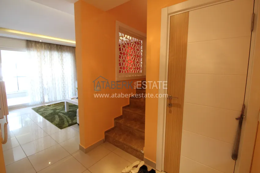 Purchase  2+1 apartment on the first line in Kestel - garden duplex with furniture  1 