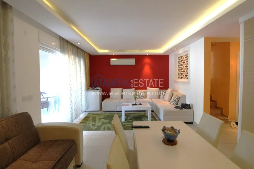 Purchase  2+1 apartment on the first line in Kestel - garden duplex with furniture  2 