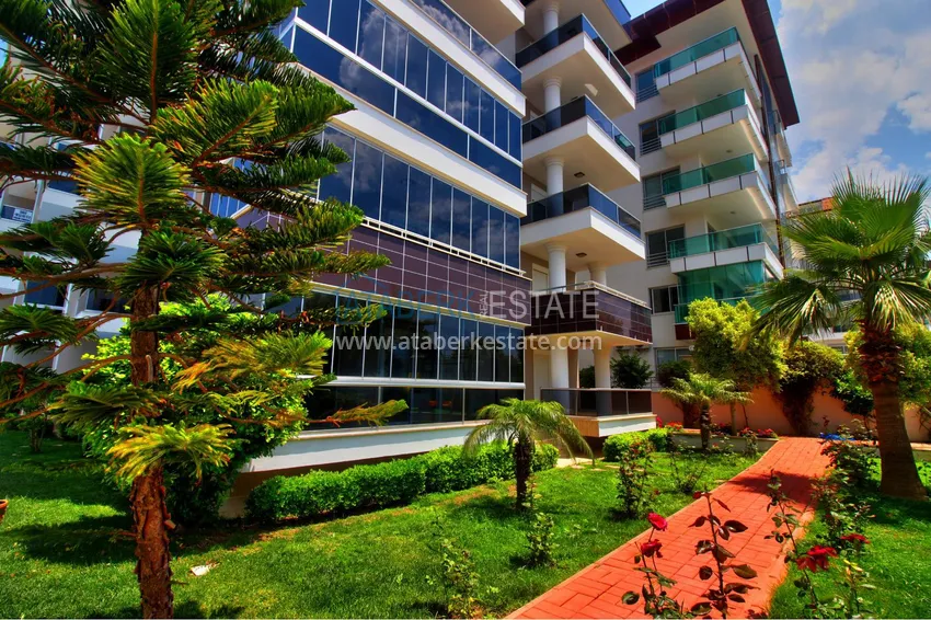 2+1 apartment on the first line in Kestel - garden duplex with furniture  6 