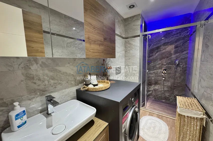 Purchase  3+1 apartment in the center of Alanya, Keykubat beach area — single-level with furniture  14 