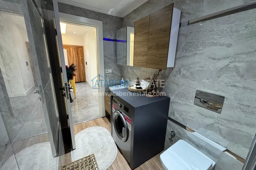 Purchase  3+1 apartment in the center of Alanya, Keykubat beach area — single-level with furniture  15 