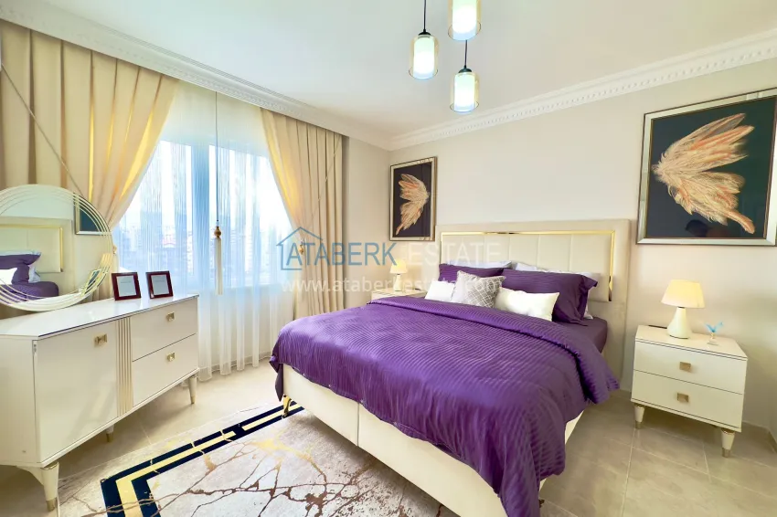Purchase 2+1 apartment with sea view and separate kitchen - 200 meters from the sea, Mahmutlar district 10 