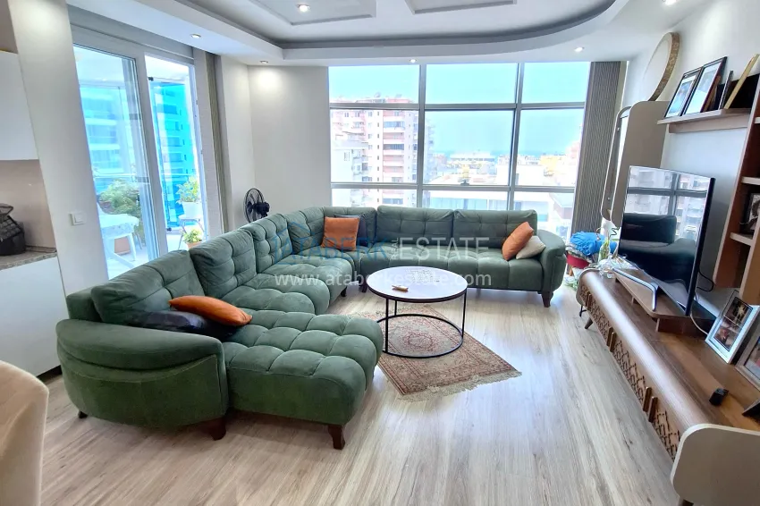 Purchase 2+1 apartment in Mahmutlar — with luxury furniture, glazed balconies and sea views 2 