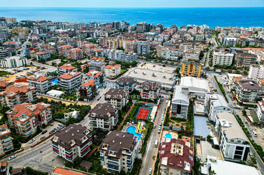 3+1 single-level apartment with furniture in Oba, Alanya 1