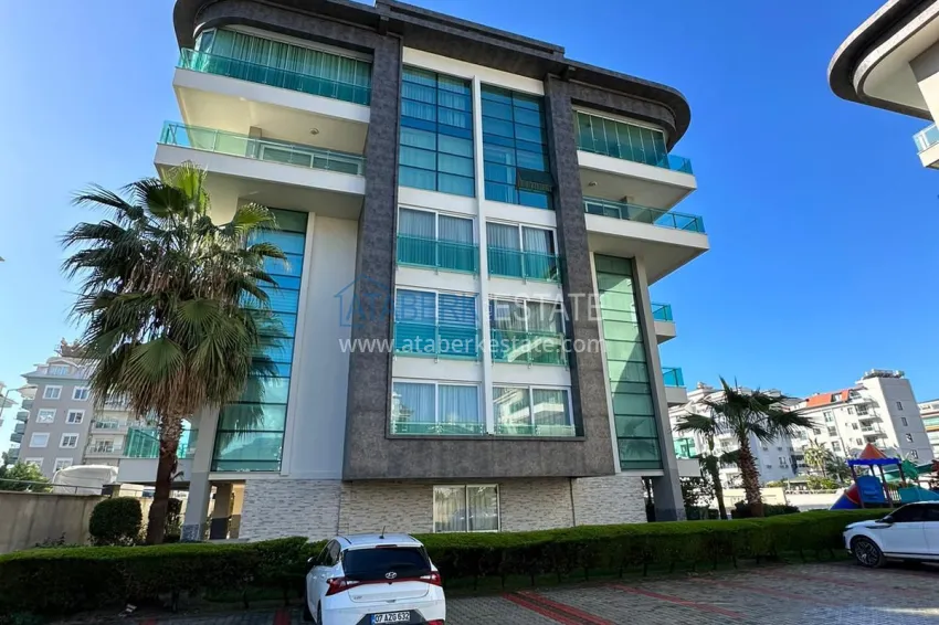 1+1 apartment with furniture and sea view - Kestel district, first coastal 10