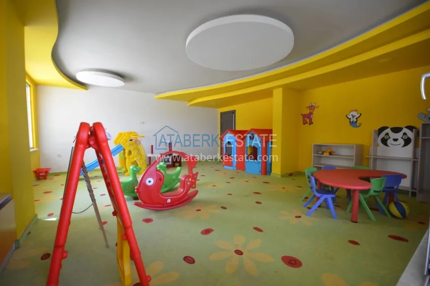 1+1 apartment with furniture and sea view - Kestel district, first coastal 20