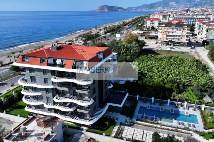New premium residential complex project on the beachfront in Kestel 1 