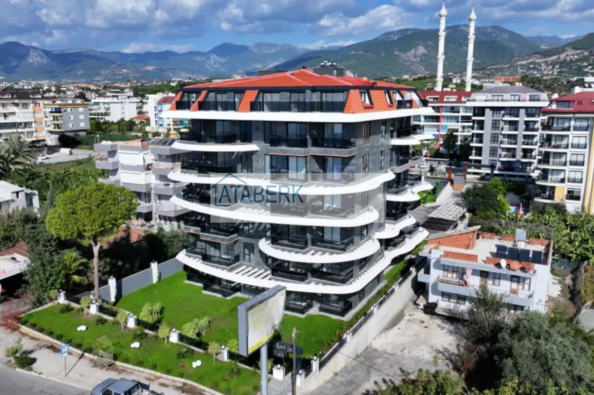 New premium residential complex project on the beachfront in Kestel 2 