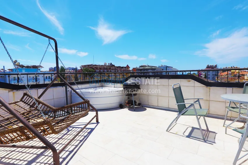 Purchase  Двухуровневый пентхаус 4+1 в Алании, район Оба - с мебелью в 250 метрах от моря  24 