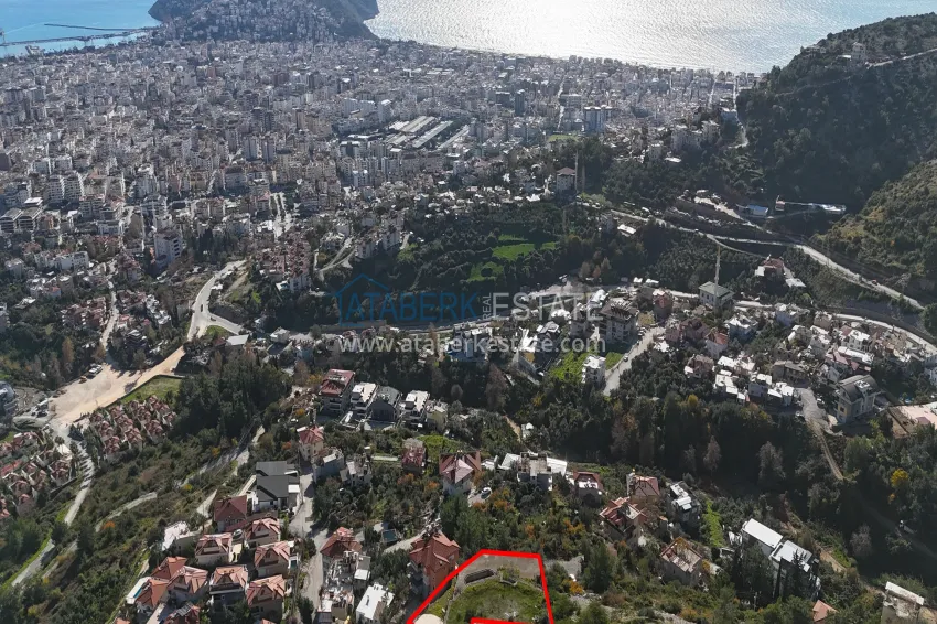 Building land in Alanya, Tepe district with panoramic views 1 